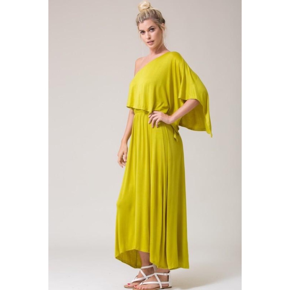 🎉HP🎉 Mauve One Shoulder Midi Dress - Picture 4 of 7